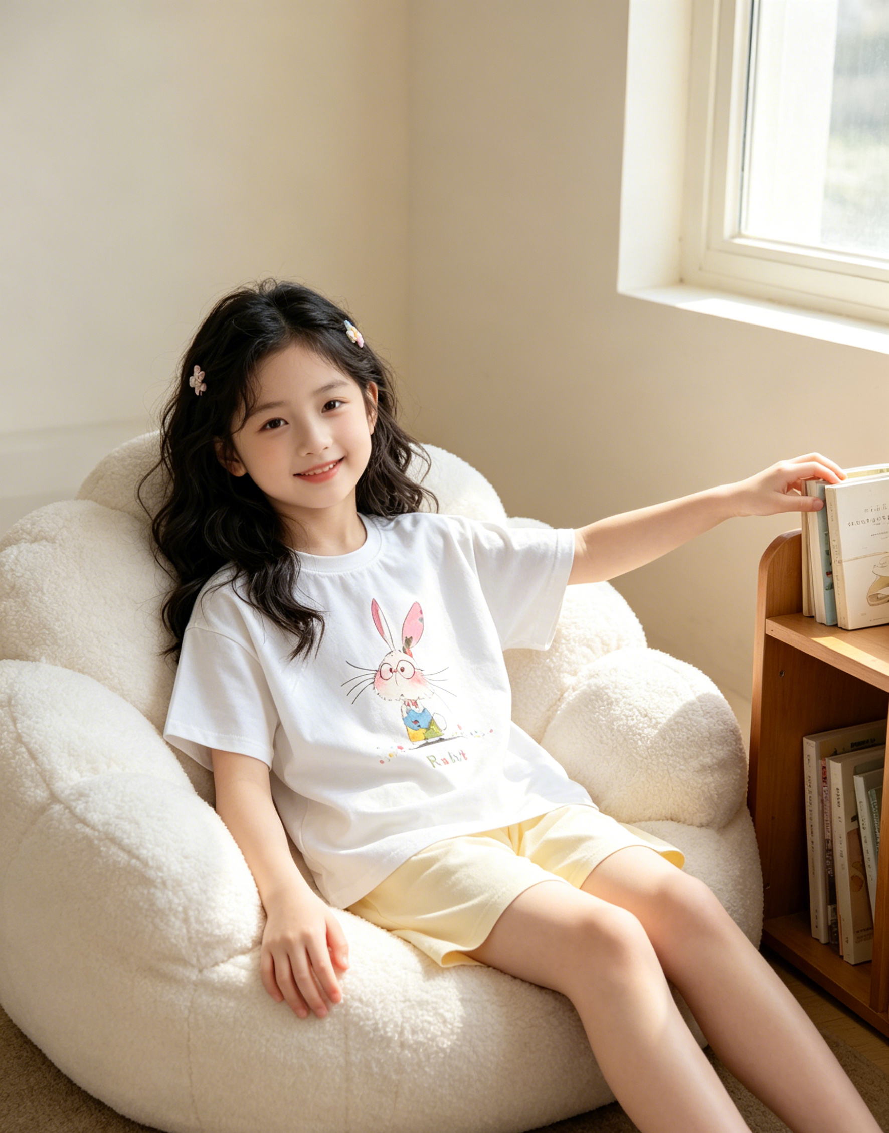 女童可爱兔子短袖家居服套装