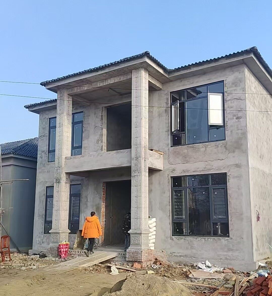 072孩子在广州工作，窗户全靠线上遥控指挥，荆州太湖农场自建房断桥推拉窗-26100203