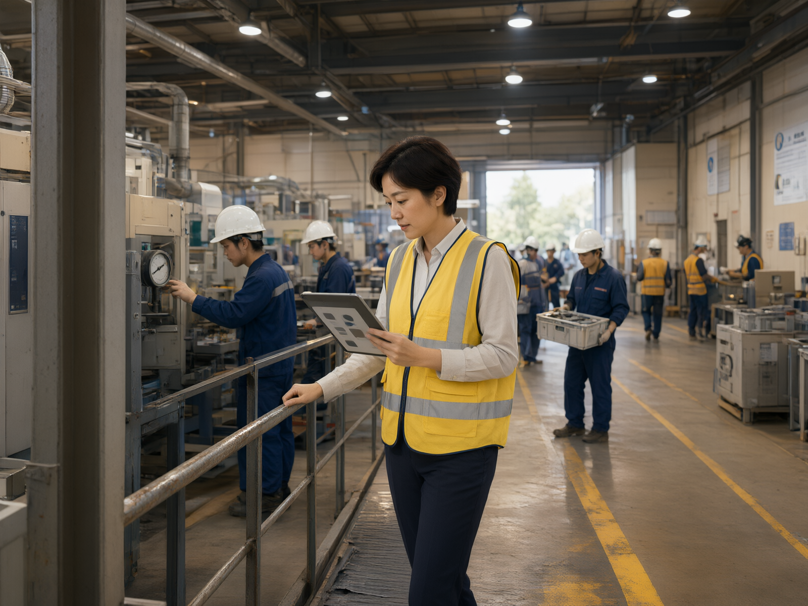 奋恒咨询师在制造企业车间进行实地评估