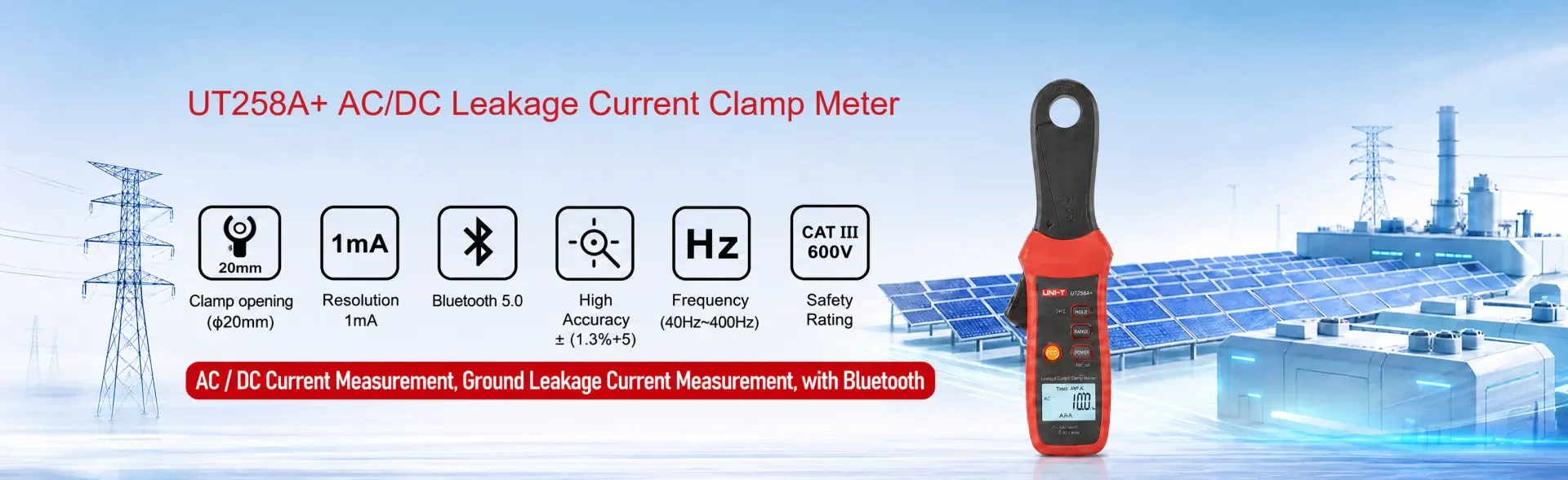 UT258A+ AC/DC Leakage Current Clamp Meter