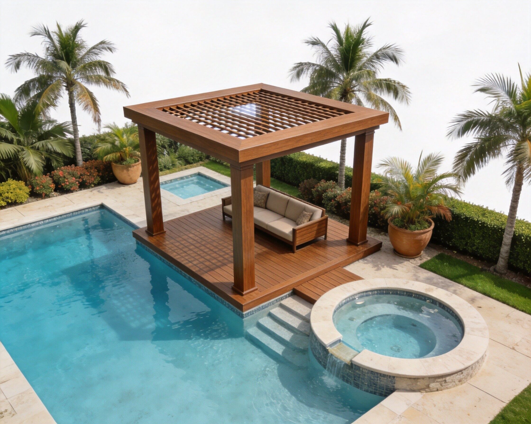 WPC Pergola Gazebo Composite Material Outdoor Garden Shade Structure