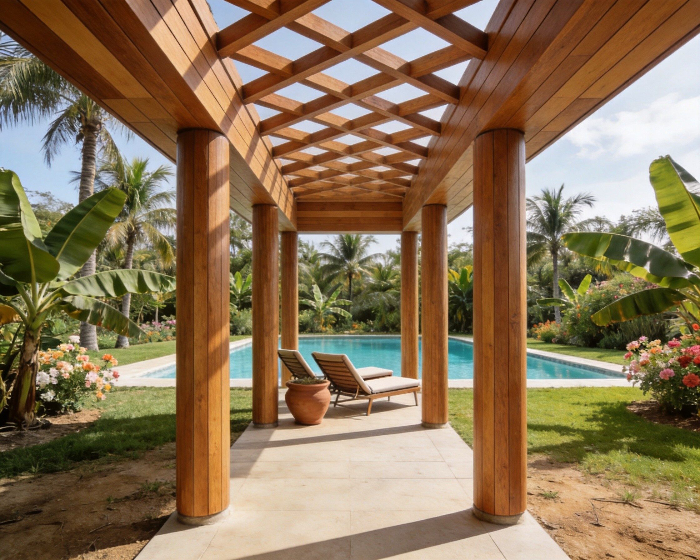 WPC Pergola Gazebo Composite Material Outdoor Garden Shade Structure - View 3
