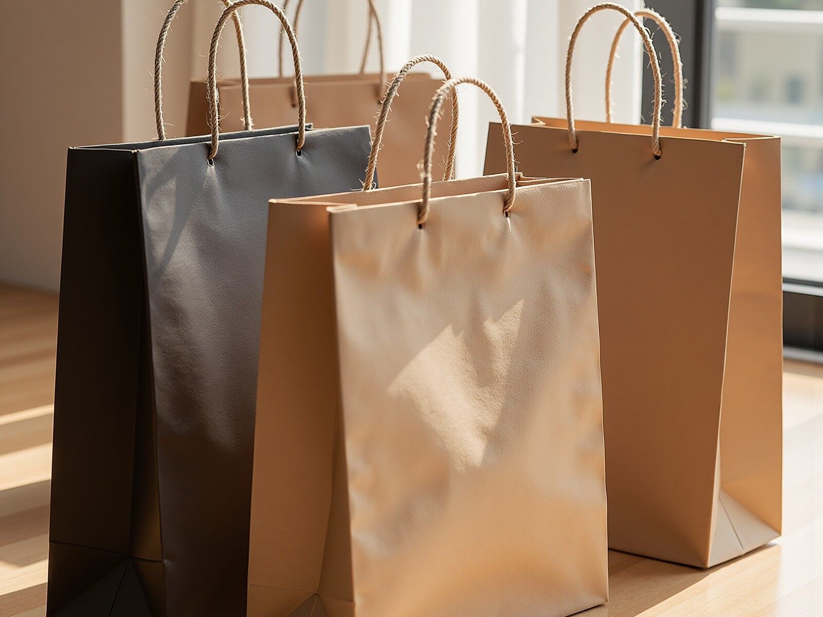 Custom Eco-Kraft Paper Bags | Bespoke Recycled Shopping Bags for Boutiques & Brands view 3