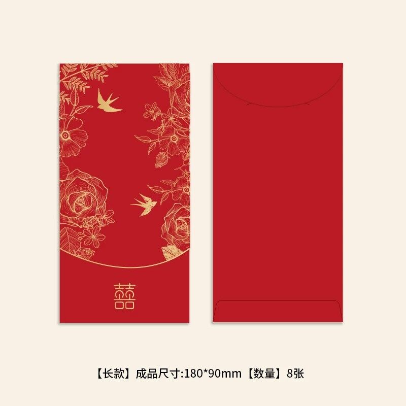 Custom Wedding Red Packets & Hong Bao with Personalized Names and Dates view 2