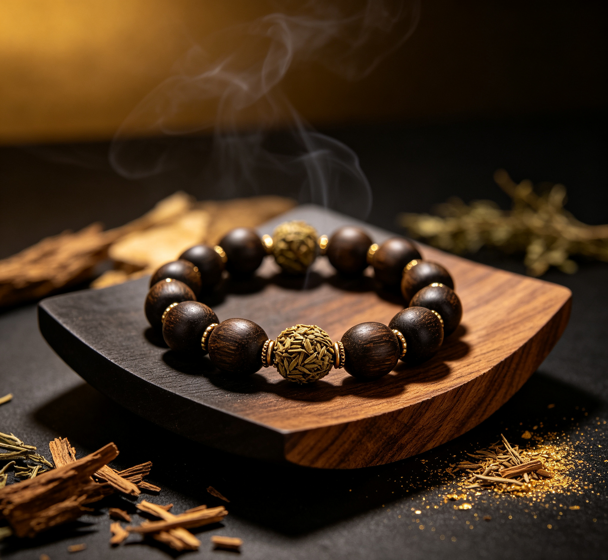 手工打磨合香珠手串