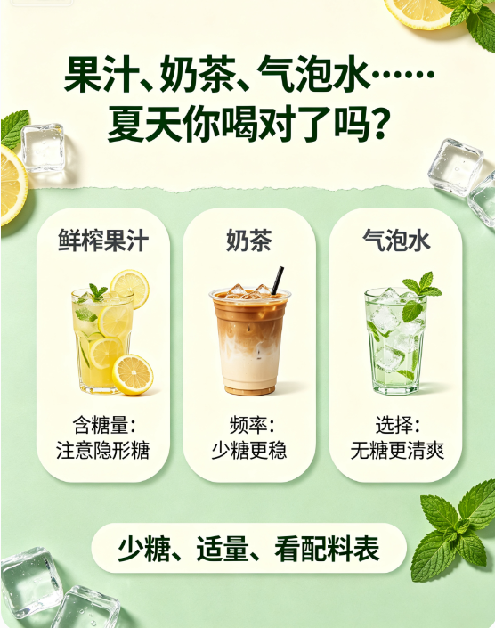 果汁、奶茶、气泡水……夏天你喝对了吗？