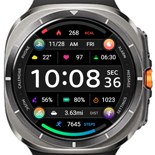 Colorful Icon Clock