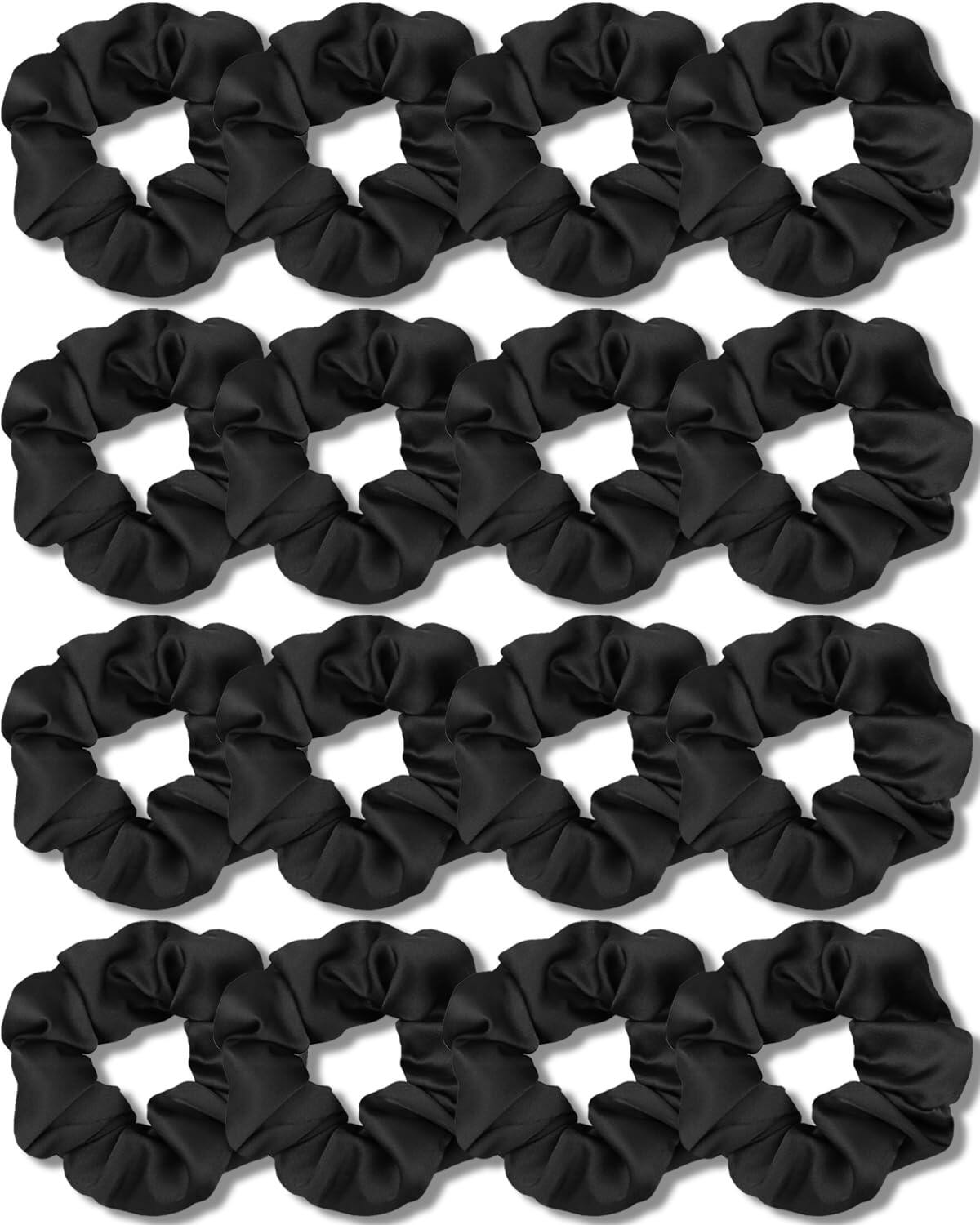 Black Satin Scrunchie Set
