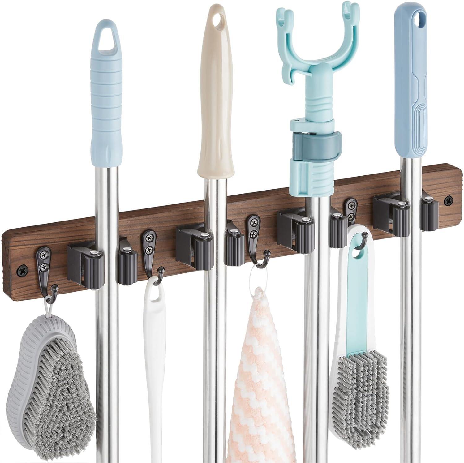 Wall-Mounted Mop and Broom Holder