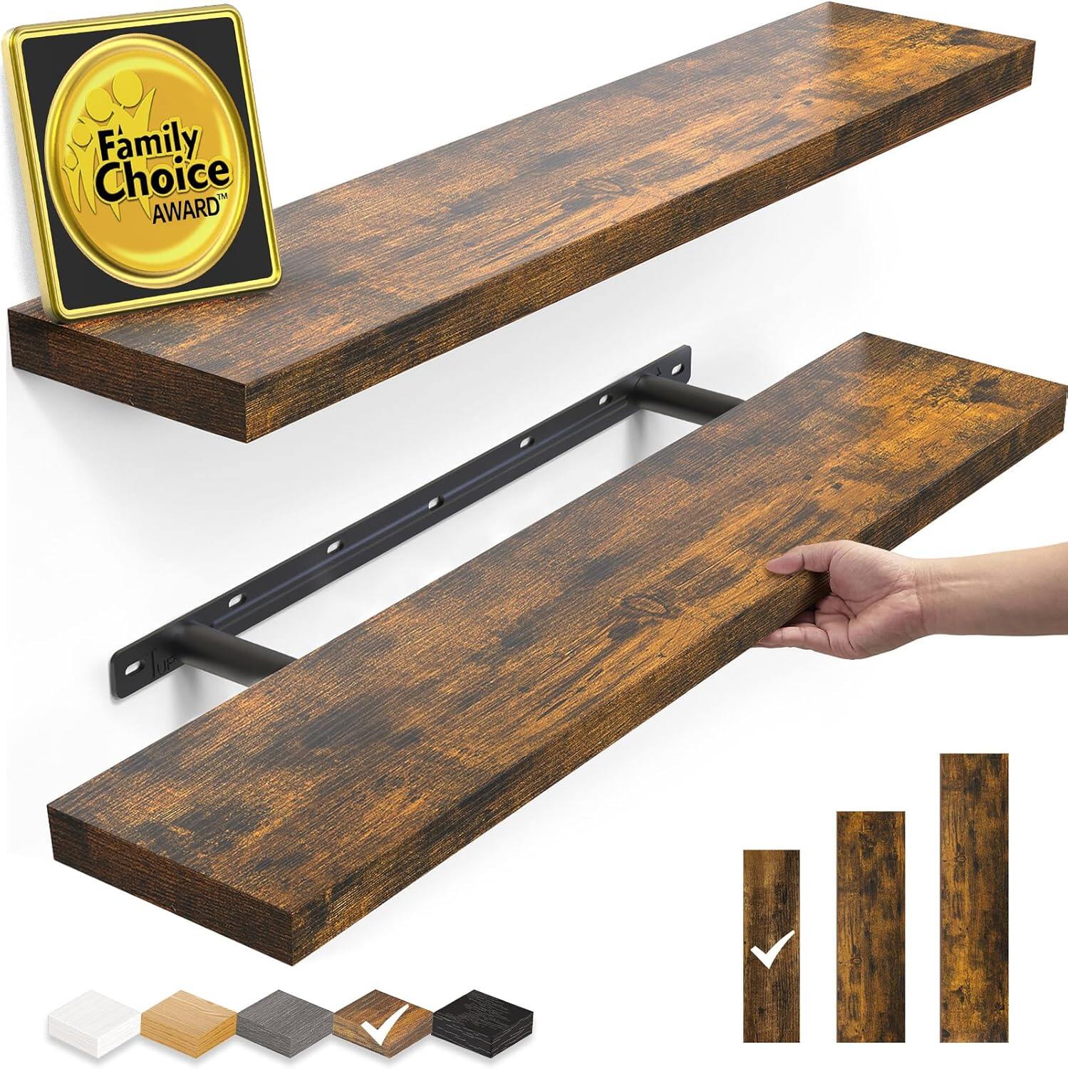 Rustic Floating Wall Shelves