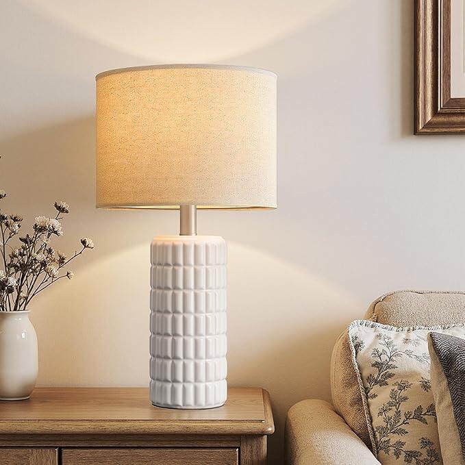 Ceramic Table Lamp with Linen Shade