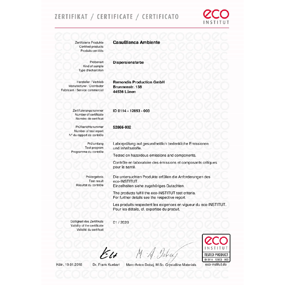 ECO Environmental Protection Certification