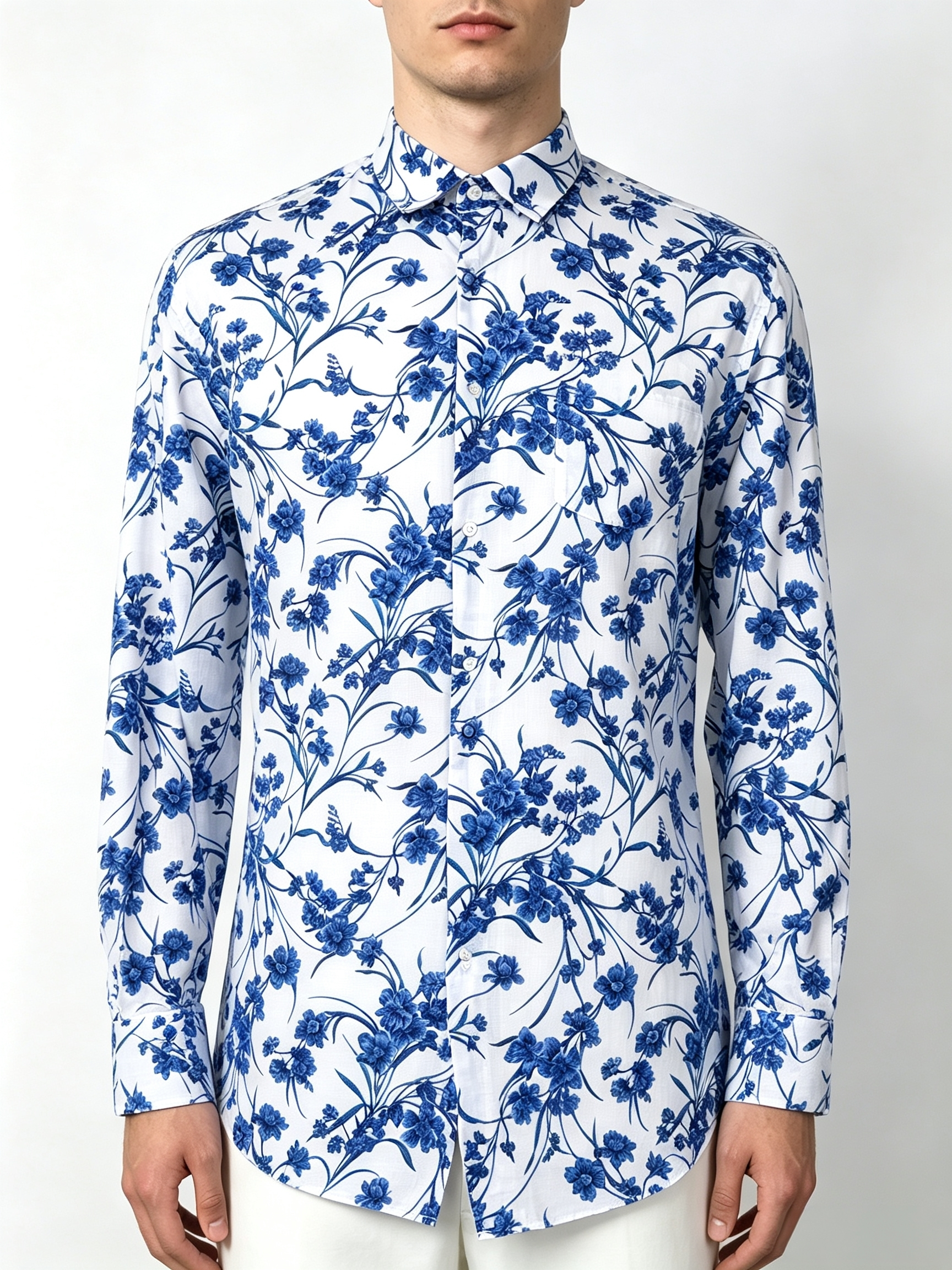 White floral shirt