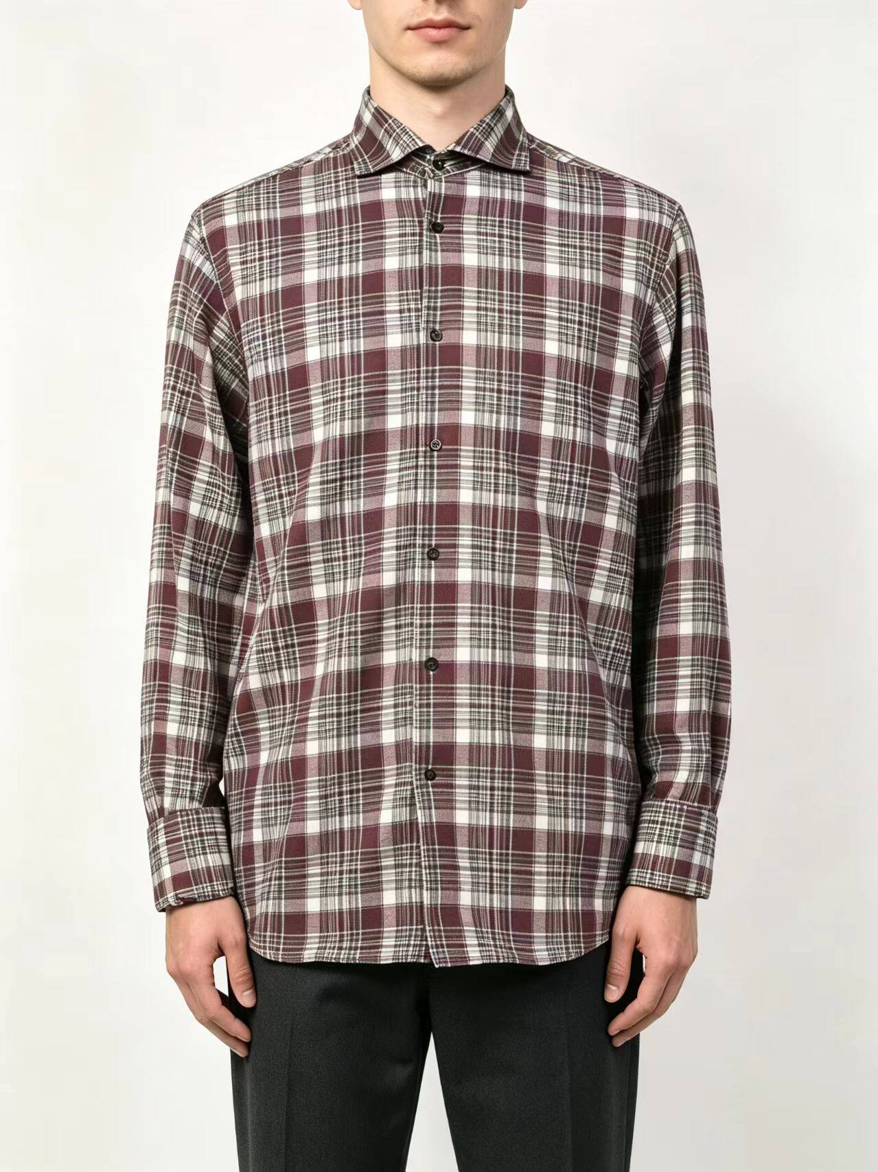 Burgundy Plaid Shirt
