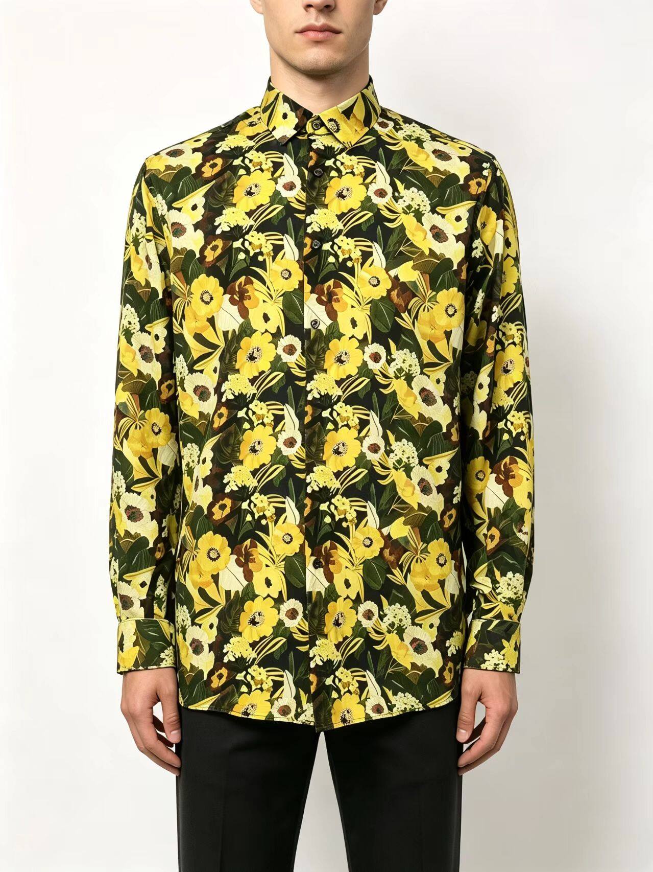 Yellow floral shirt