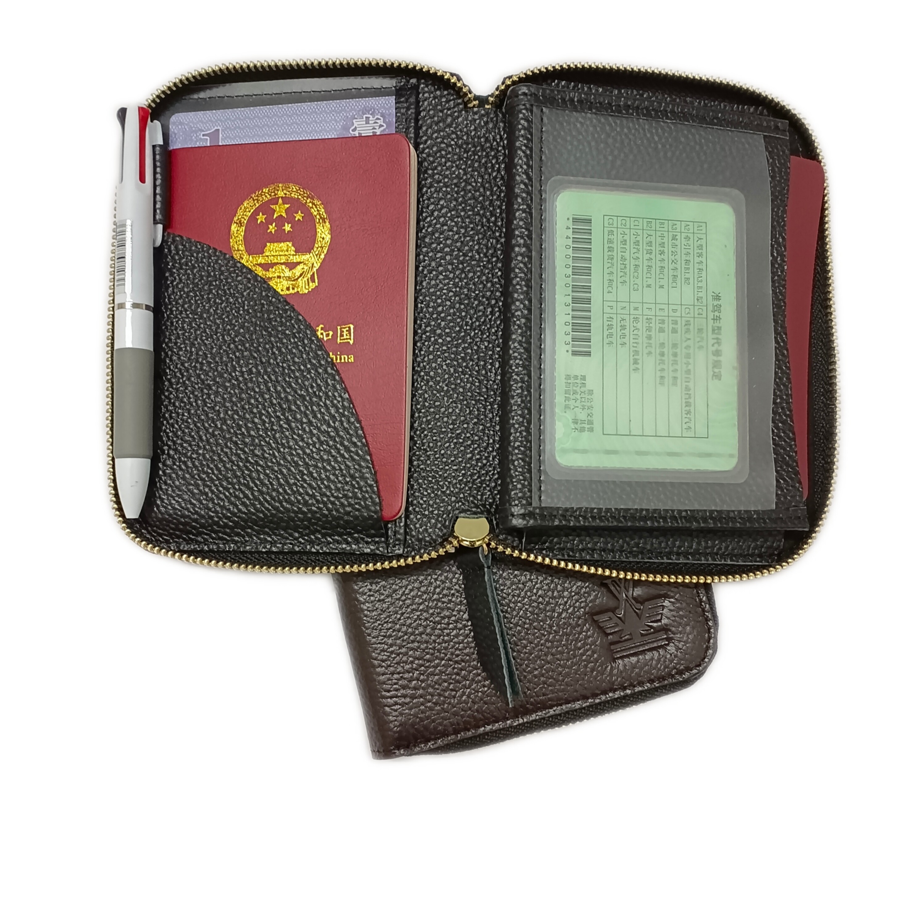 Passport Holder - Black with License