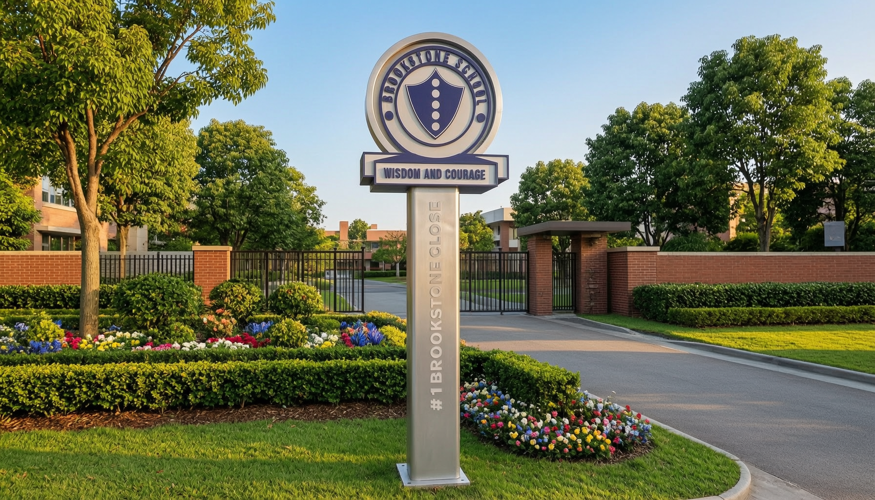 Double-Sided Pylon Sign Delivered for Brookstone School Campus
