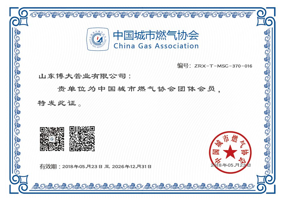 Corporate Member of the China City Gas Association