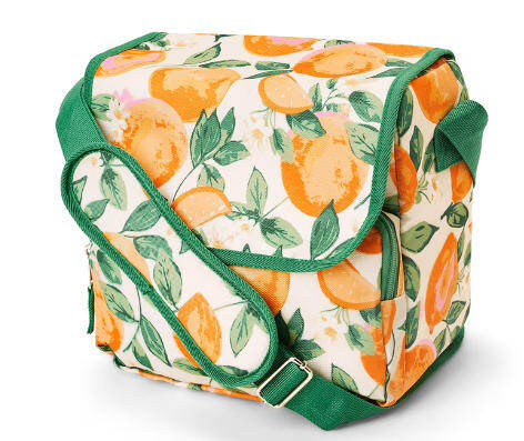 Orange Print Cooler Bag