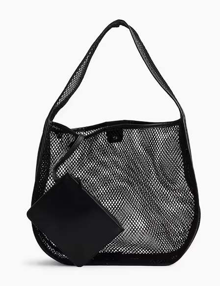 Black Mesh Tote Bag