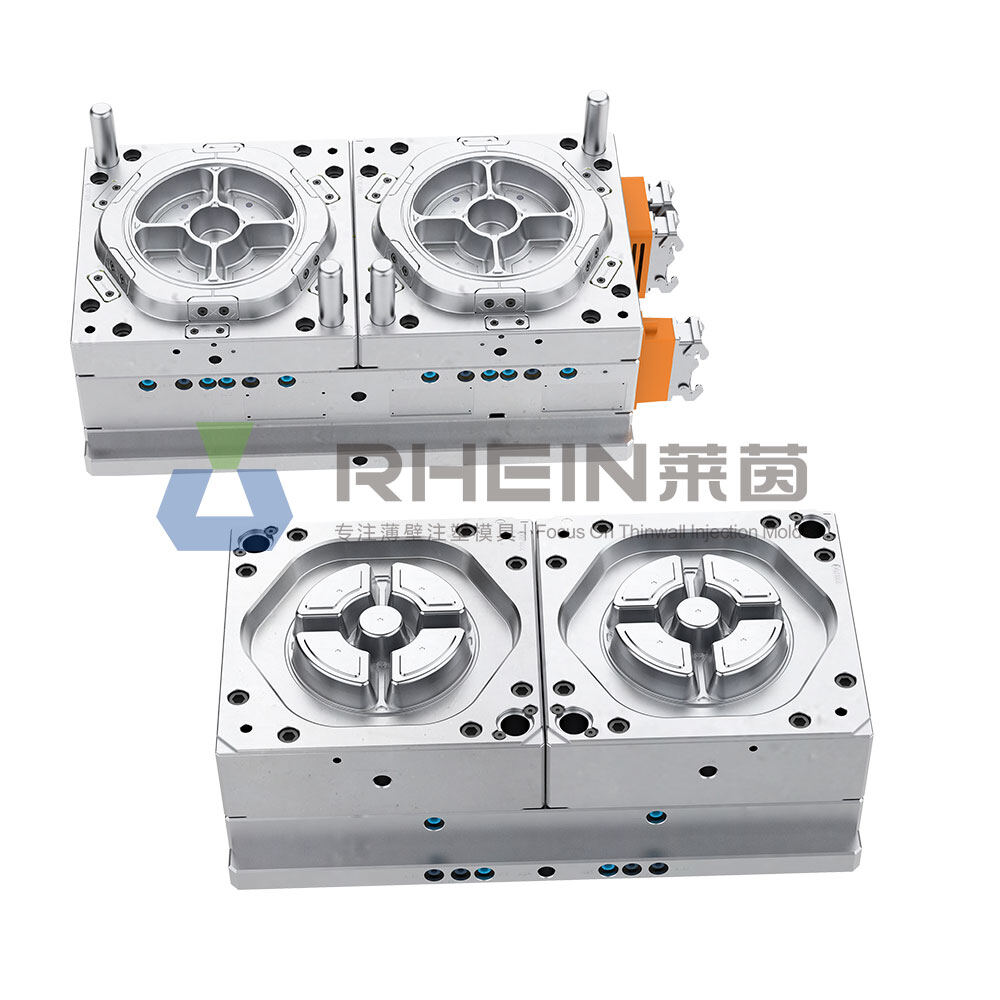 1-row 2-cavity 5-grid lunch box mold