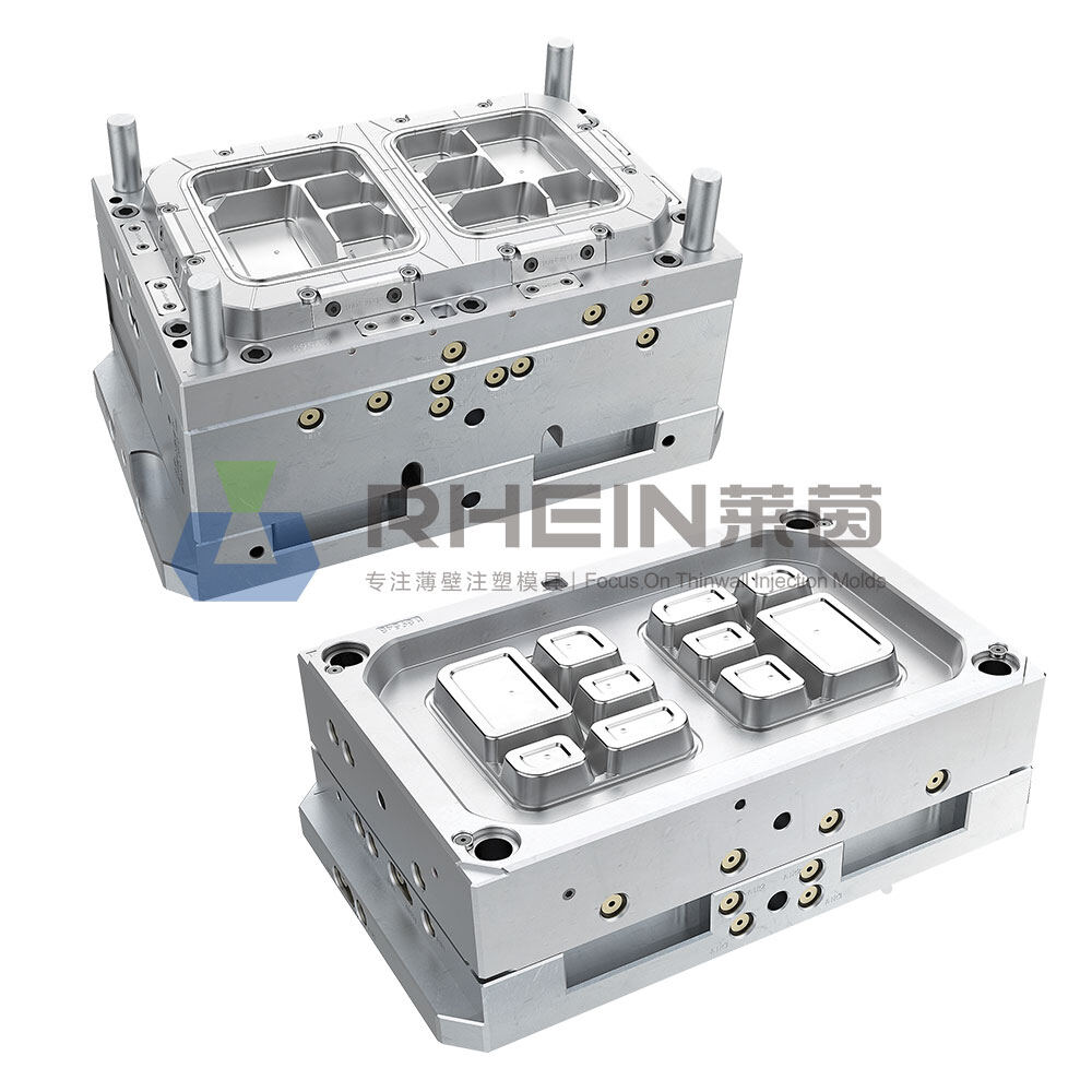 1-by-2 5-compartment food container mold