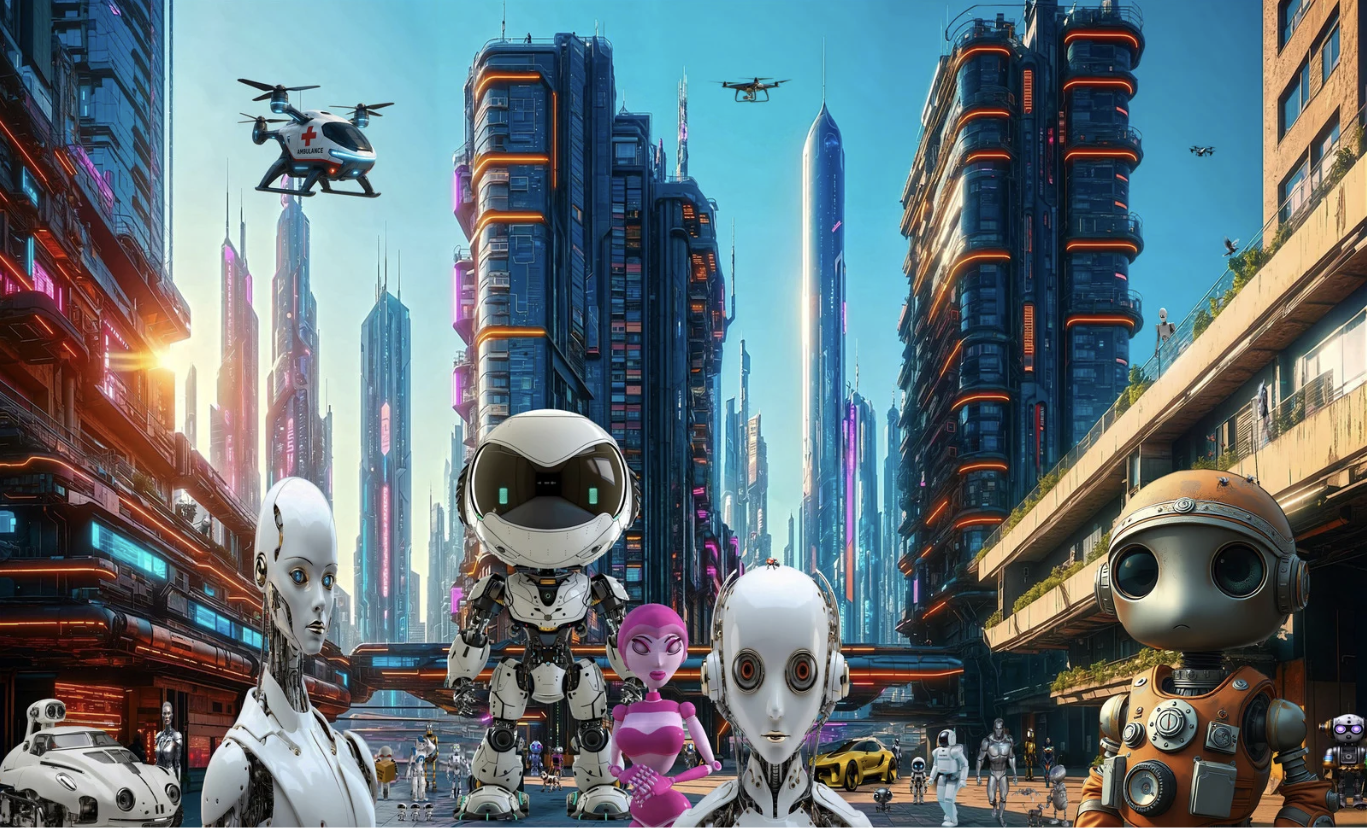 Future technology cityscape