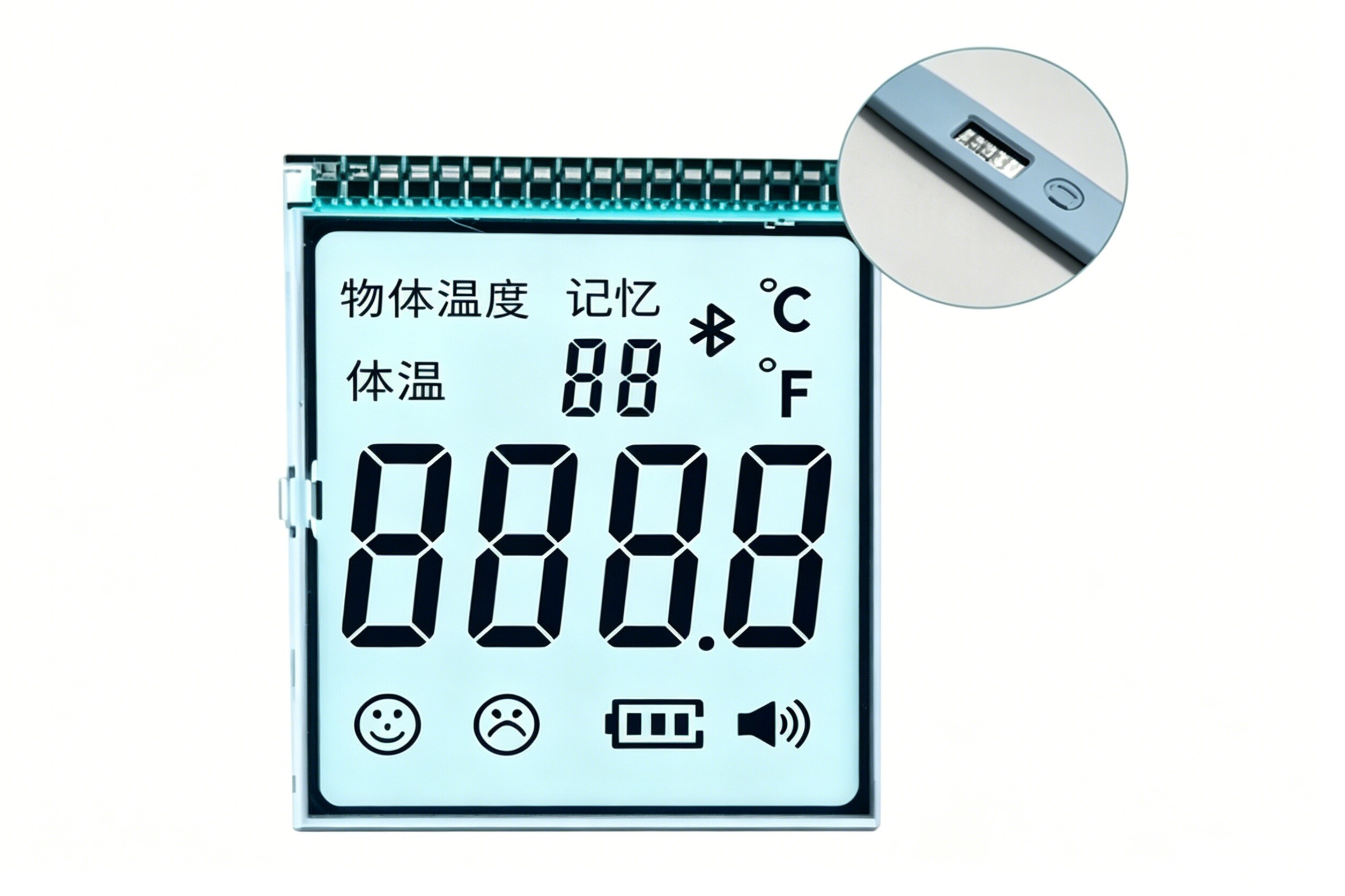 LCD display for thermometer
