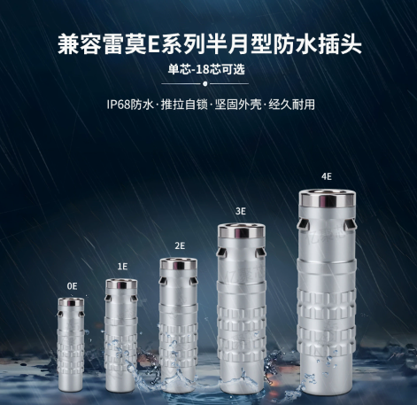 LEMO E Series 0E2 Pin Waterproof Stepped Connector ø6.4mm