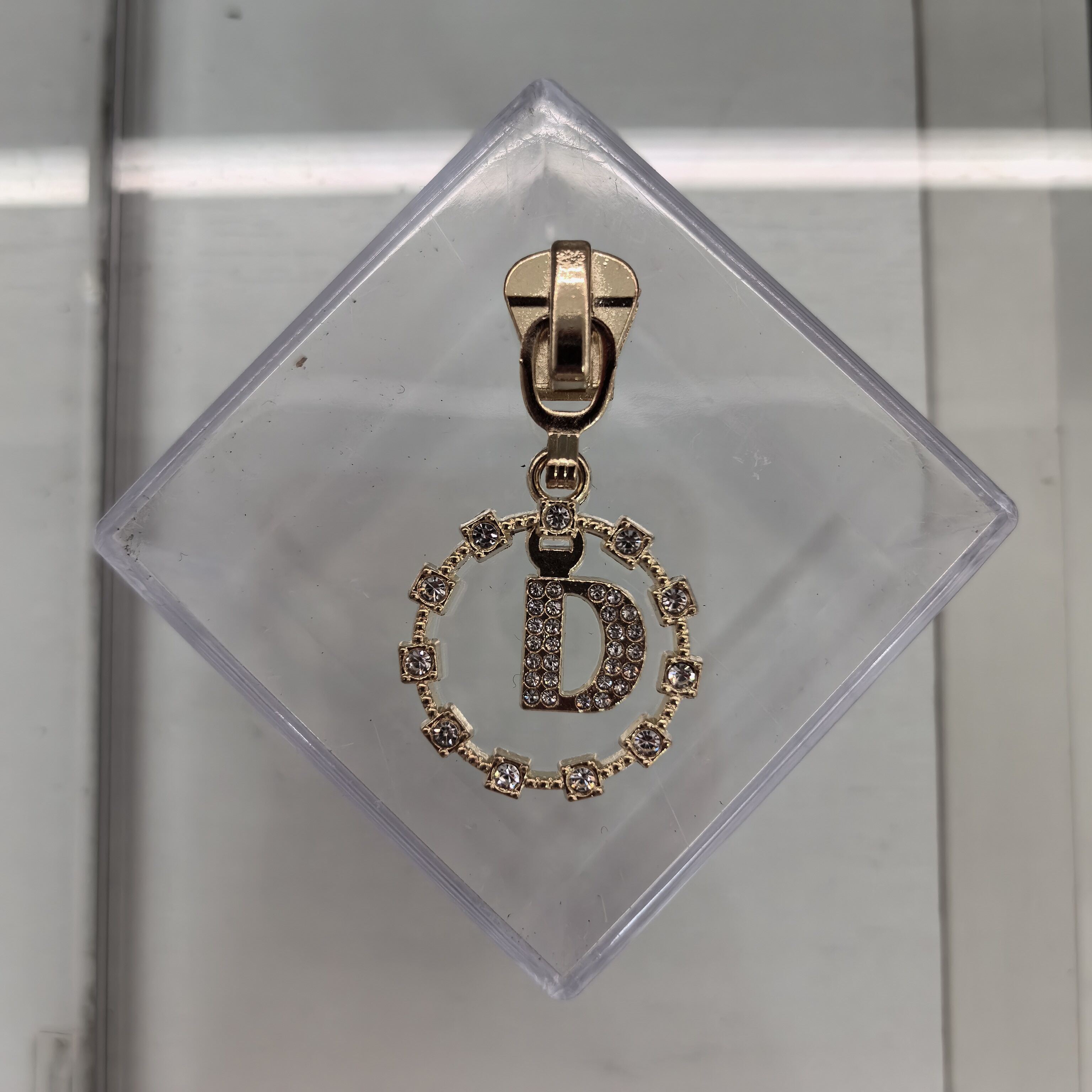Letter D Rhinestone Pull