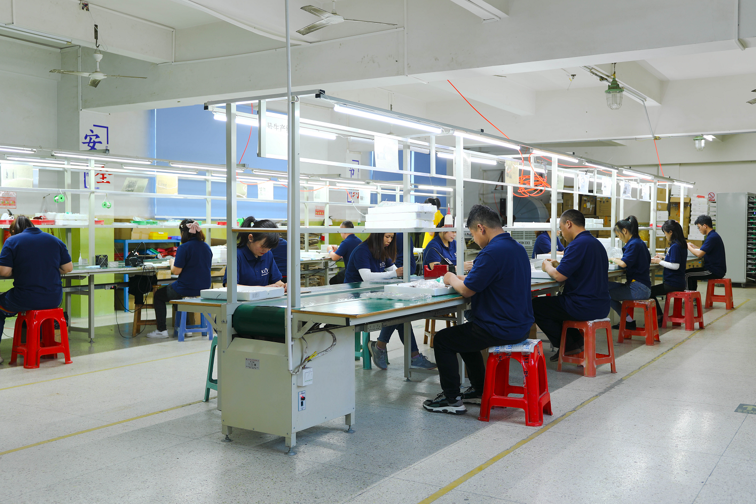 DBS earbud assembly line and aging test facility