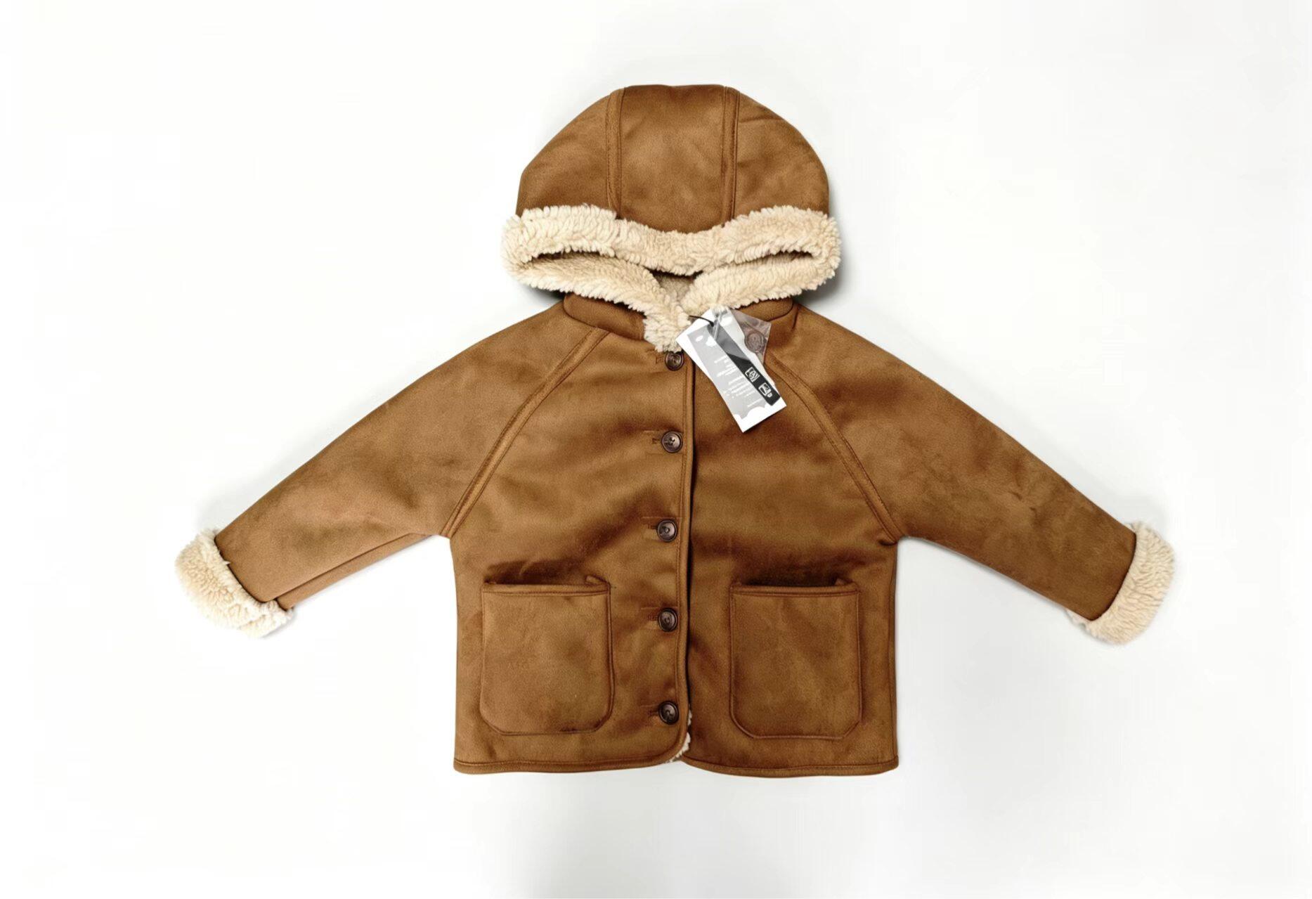 Kids' Suede-Composite Sherpa Warm Coat