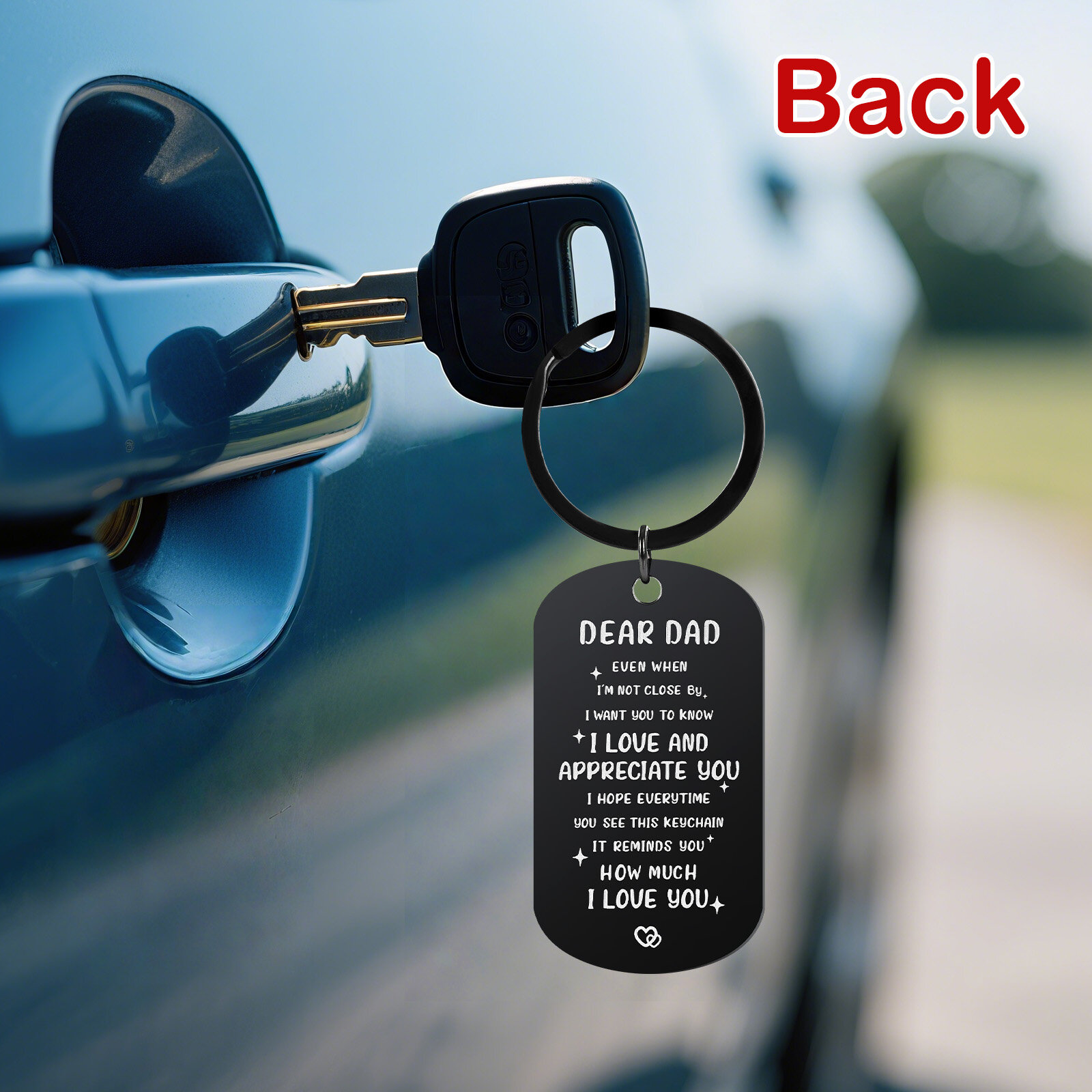 Dad Keychain, Fathers Day Gift Ideas, Christmas Day for Dad, Black thumbnail 4