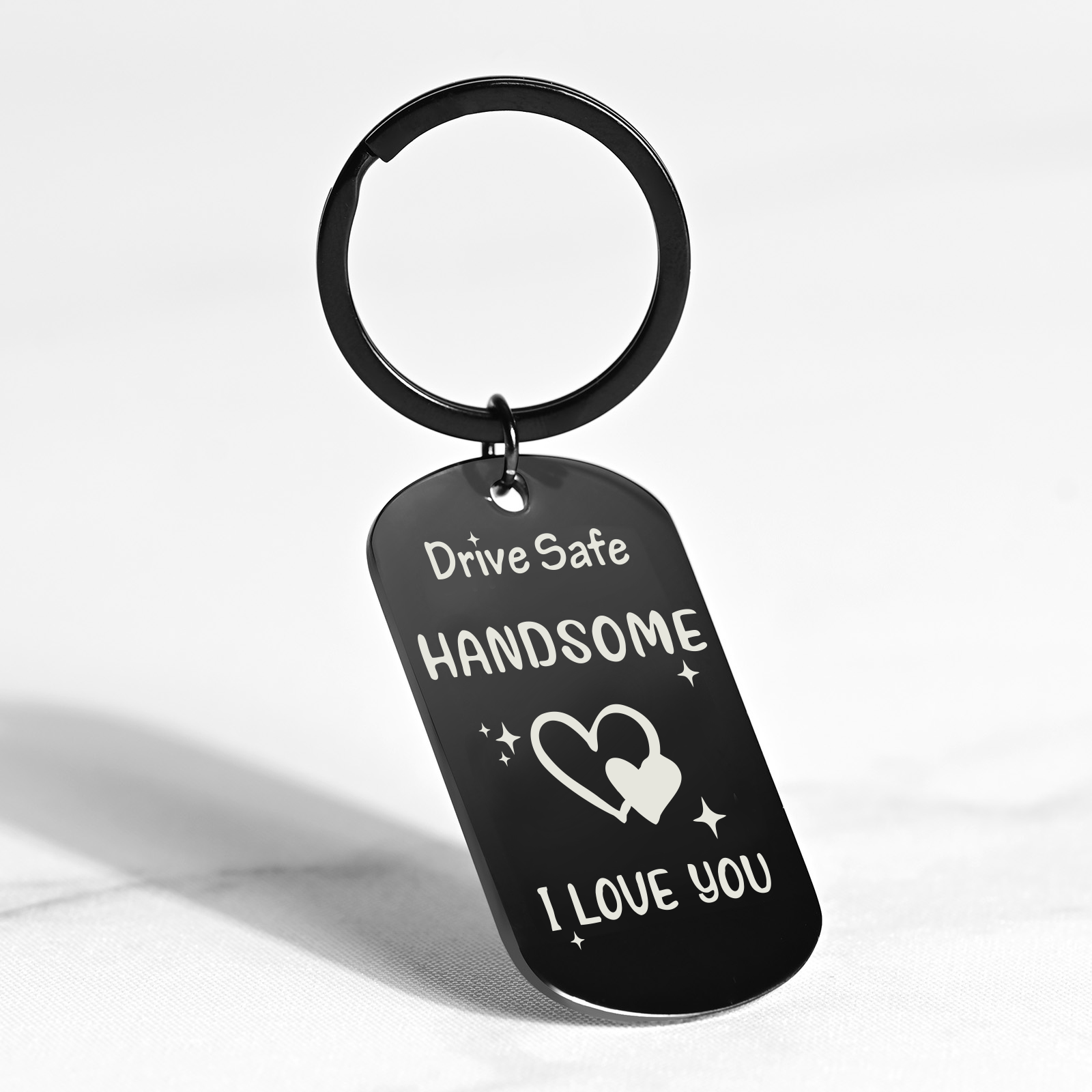 Valentines Day Gifts For Him Keychain, Anniversary, Christmas, Black thumbnail 5