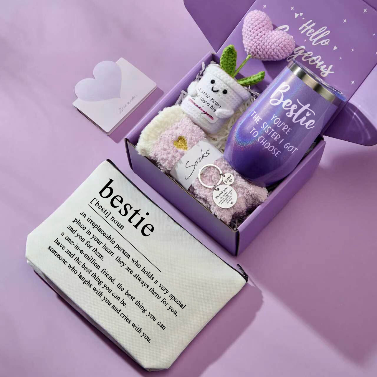 Best Friend Gifts for Women, Birthday, Christmas Gifts for Friends, Purple thumbnail 2