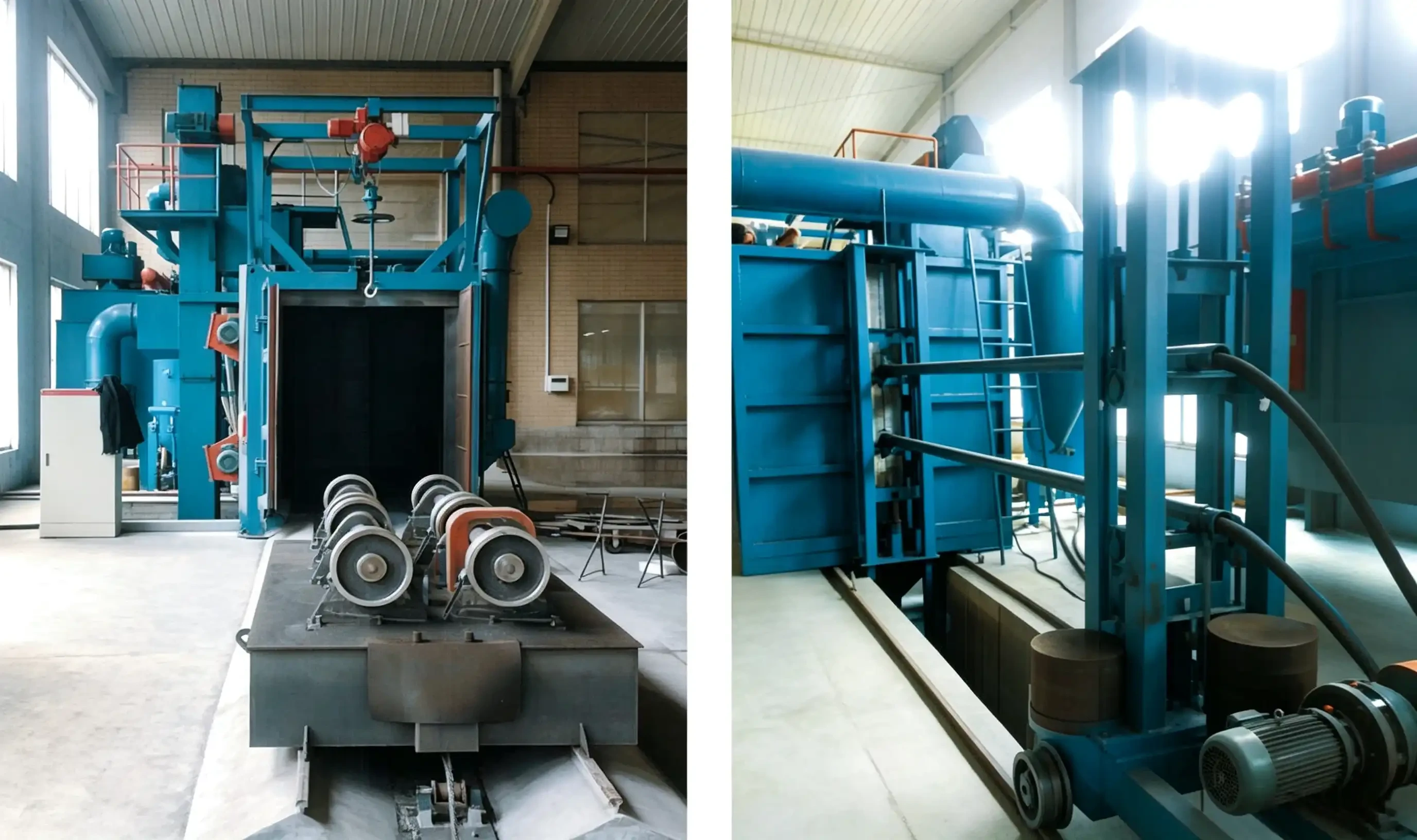 Steel pipe inner outer wall shot blasting cleaning machine