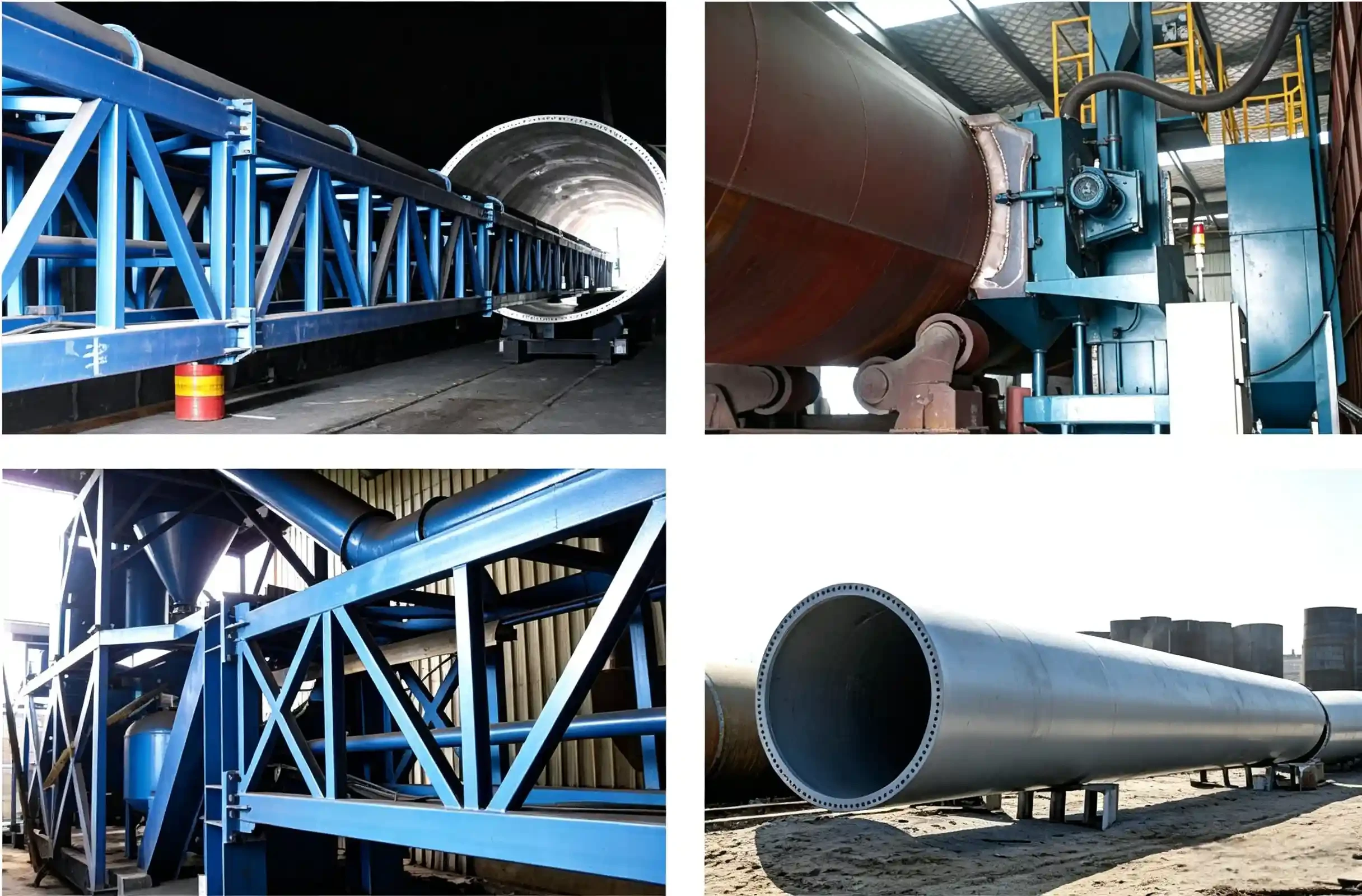 Wind turbine tower inner outer wall shot blasting machine