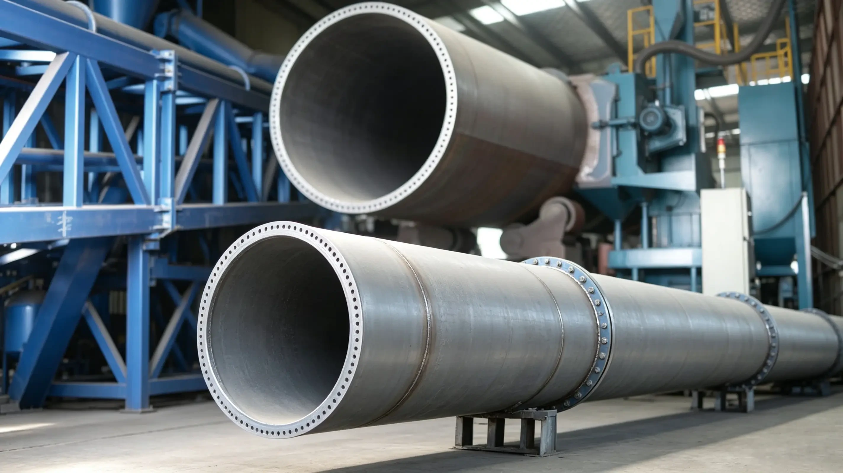 Wind power tower inner & outer wall shot blasting peening equipment for anti-corrosion pretreatment