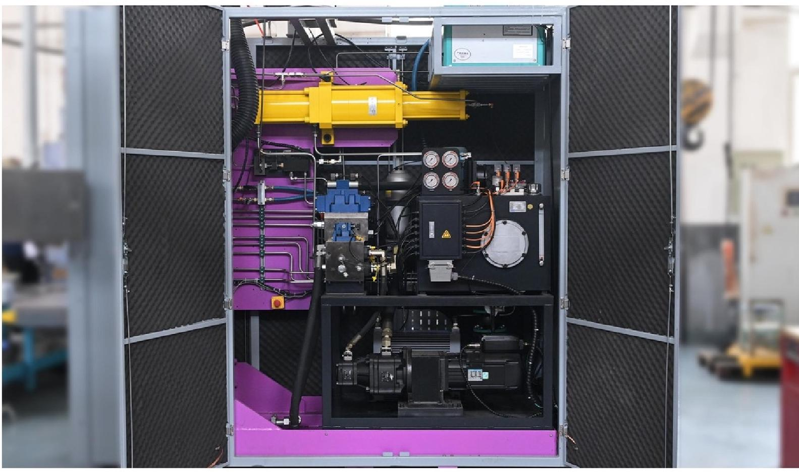 Close-up of the internal structure of a thermal deburring machine