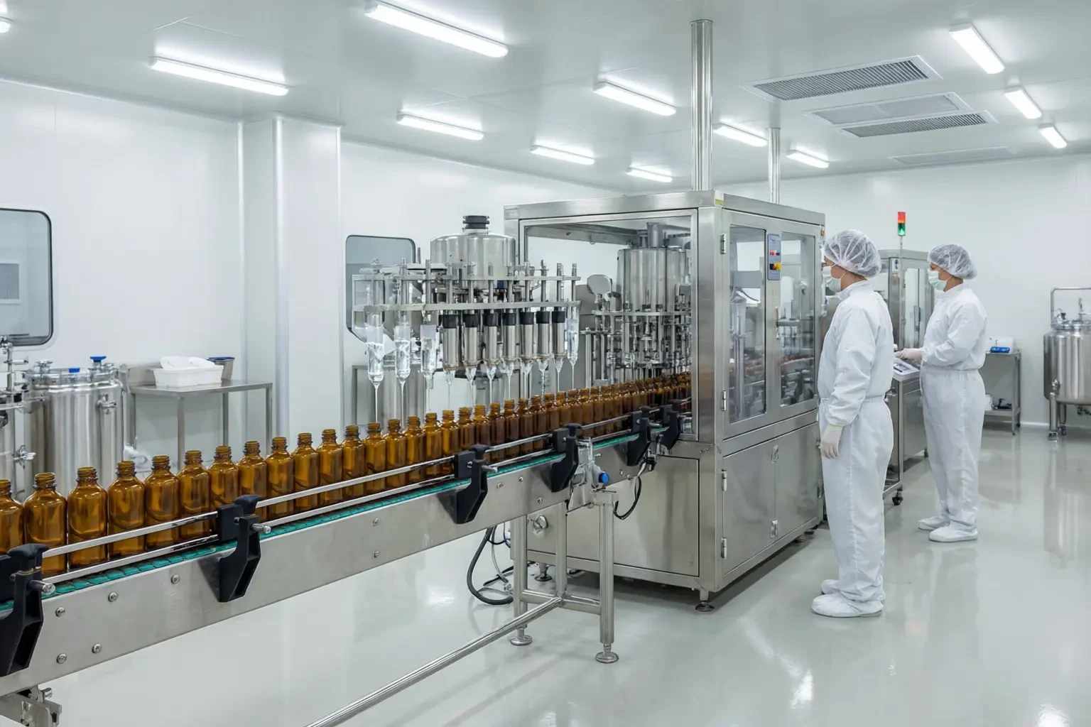 Real footage of automated filling production line