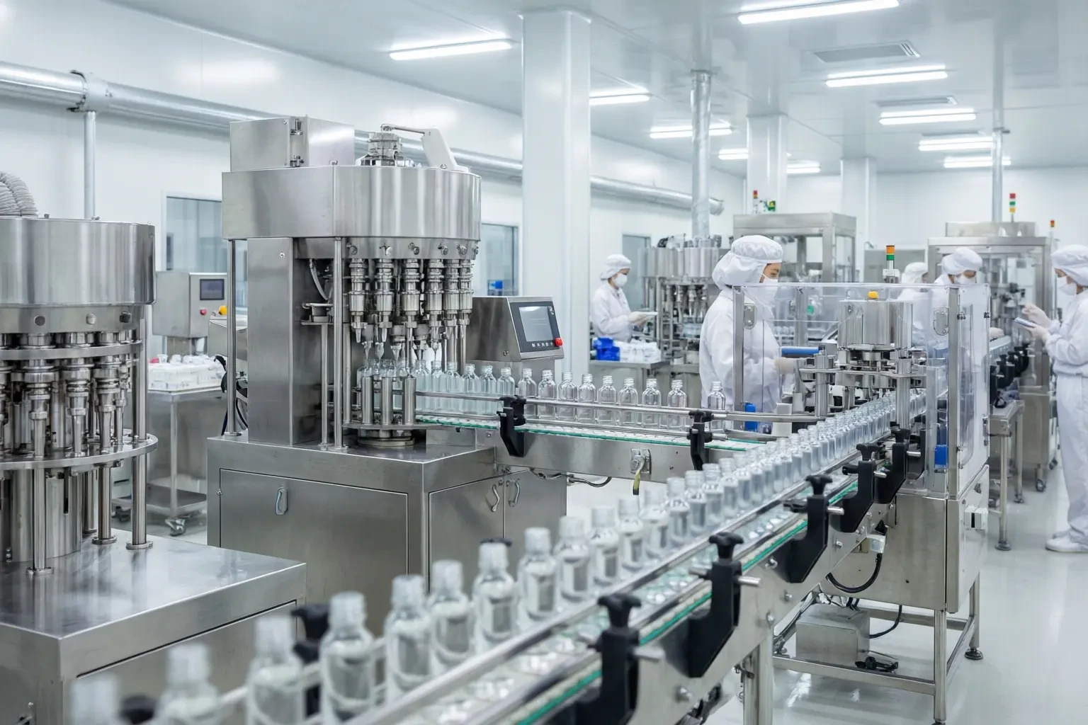 Actual footage of filling operations in a 10-level GMP cleanroom