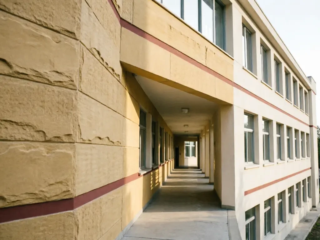 学校教学楼外墙旧墙翻新