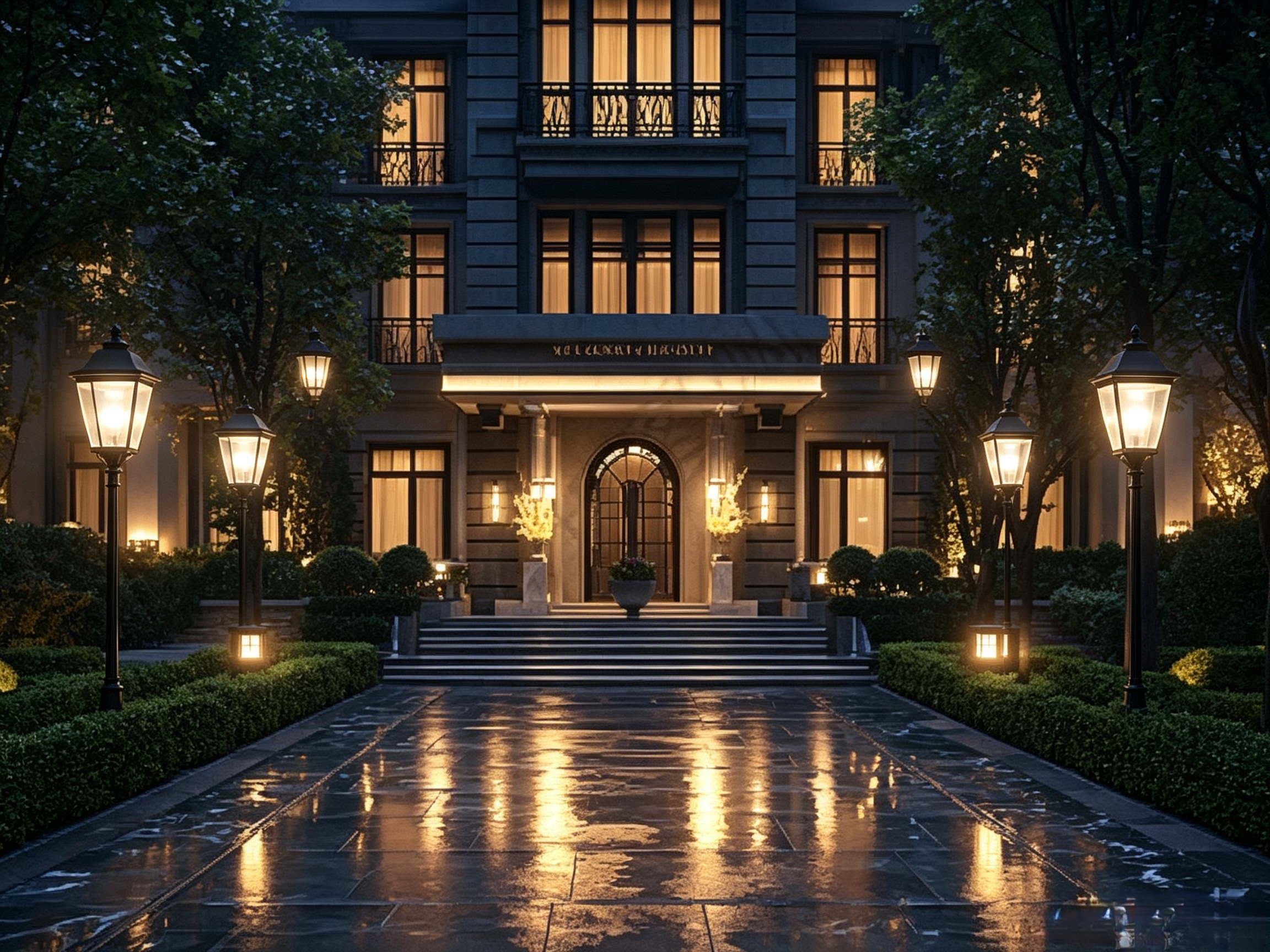 Hotel Entrance Garden Light