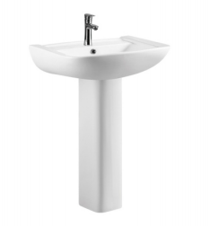 High-end European Style Luxury Bathroom Sink Single-hole Novelty Porcelain Art Pedestal Basin