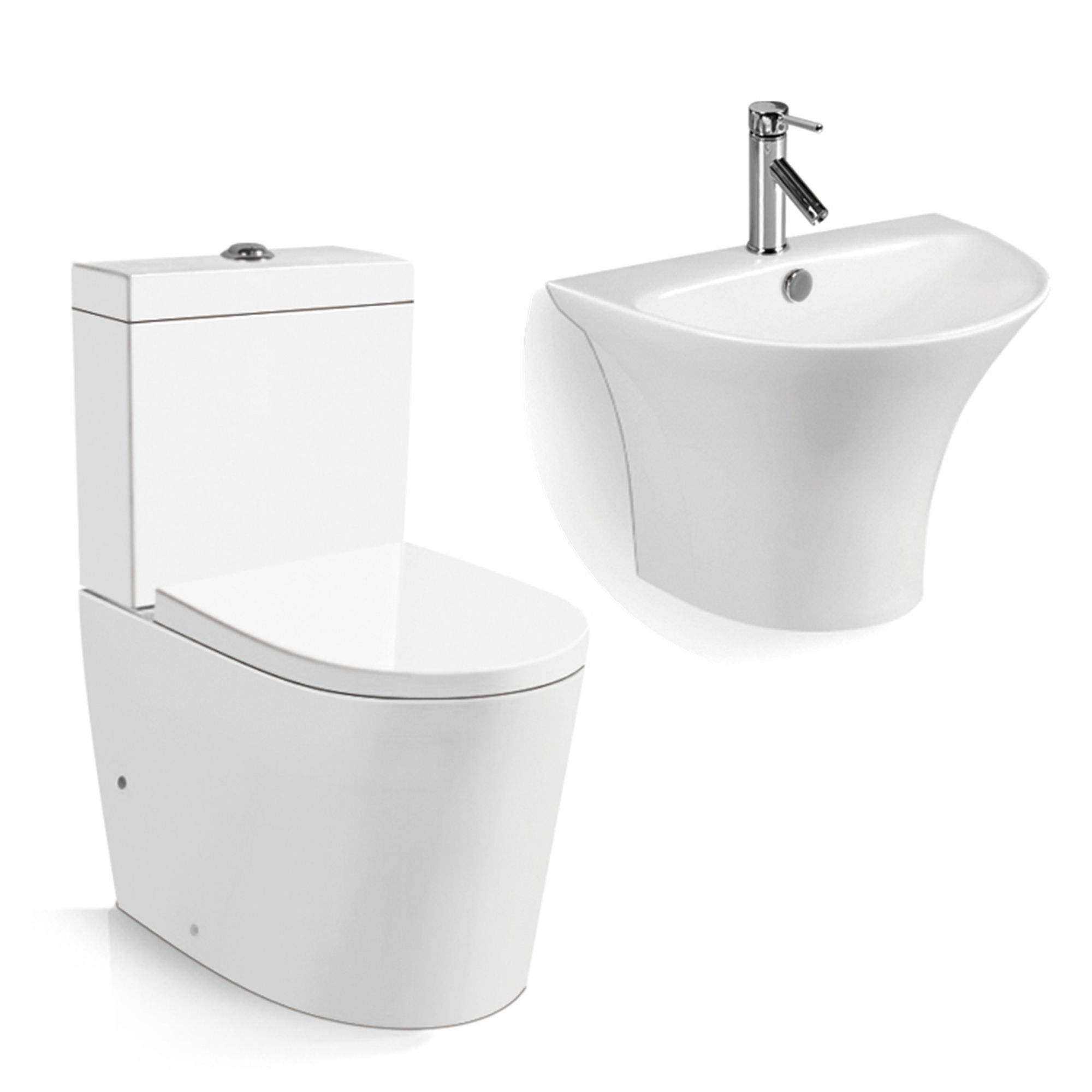 Modern Toilet Pot and Wash Hand Basin Combination 
