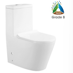 Hot Sale Modern One Piece Siphonic Toilet  Water Saving Soft Close Seat 