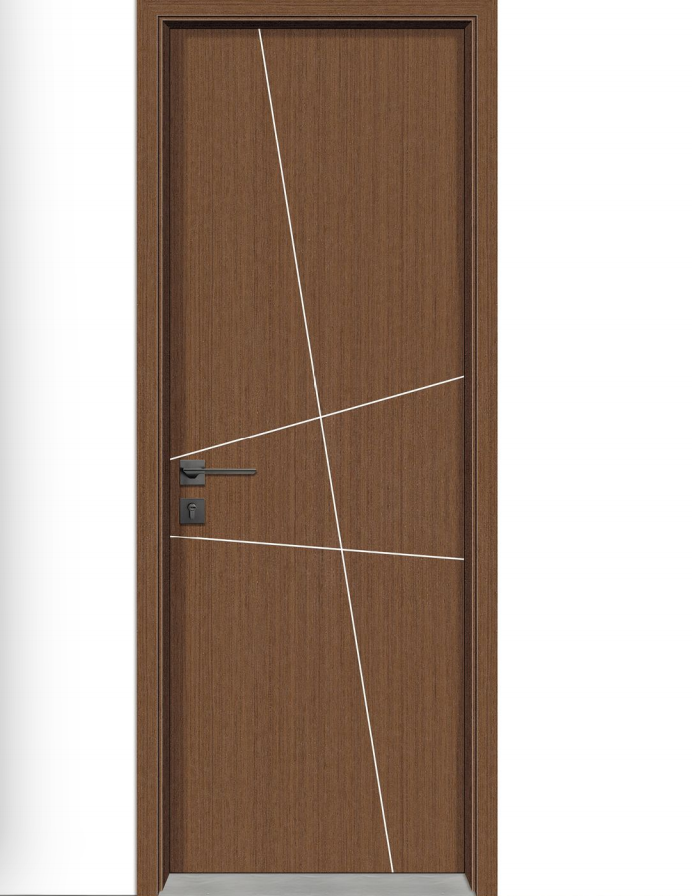 Modern Luxury Waterproof Finished Solid Wood Polymer Door Full WPC Design for Interior/Exterior
