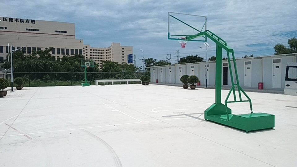 武汉黄陂区广地冷链篮球架乒乓球桌安装现场