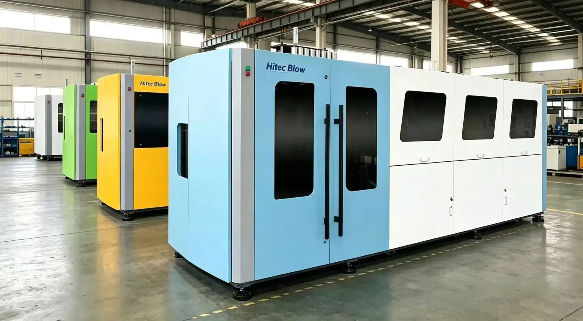 Close-up of a blow moulding mould cavity and a PET preform