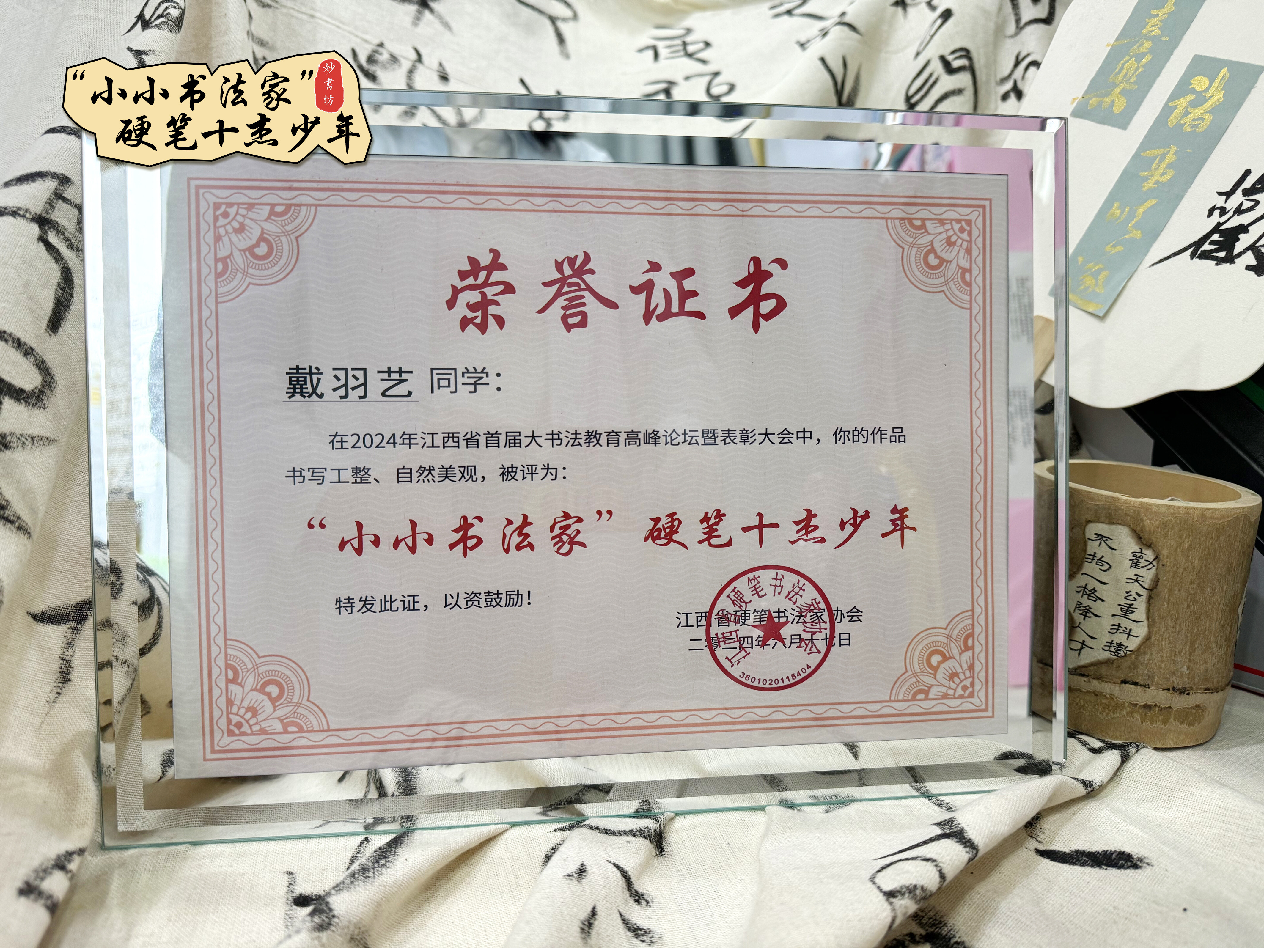 戴羽艺获奖证书
